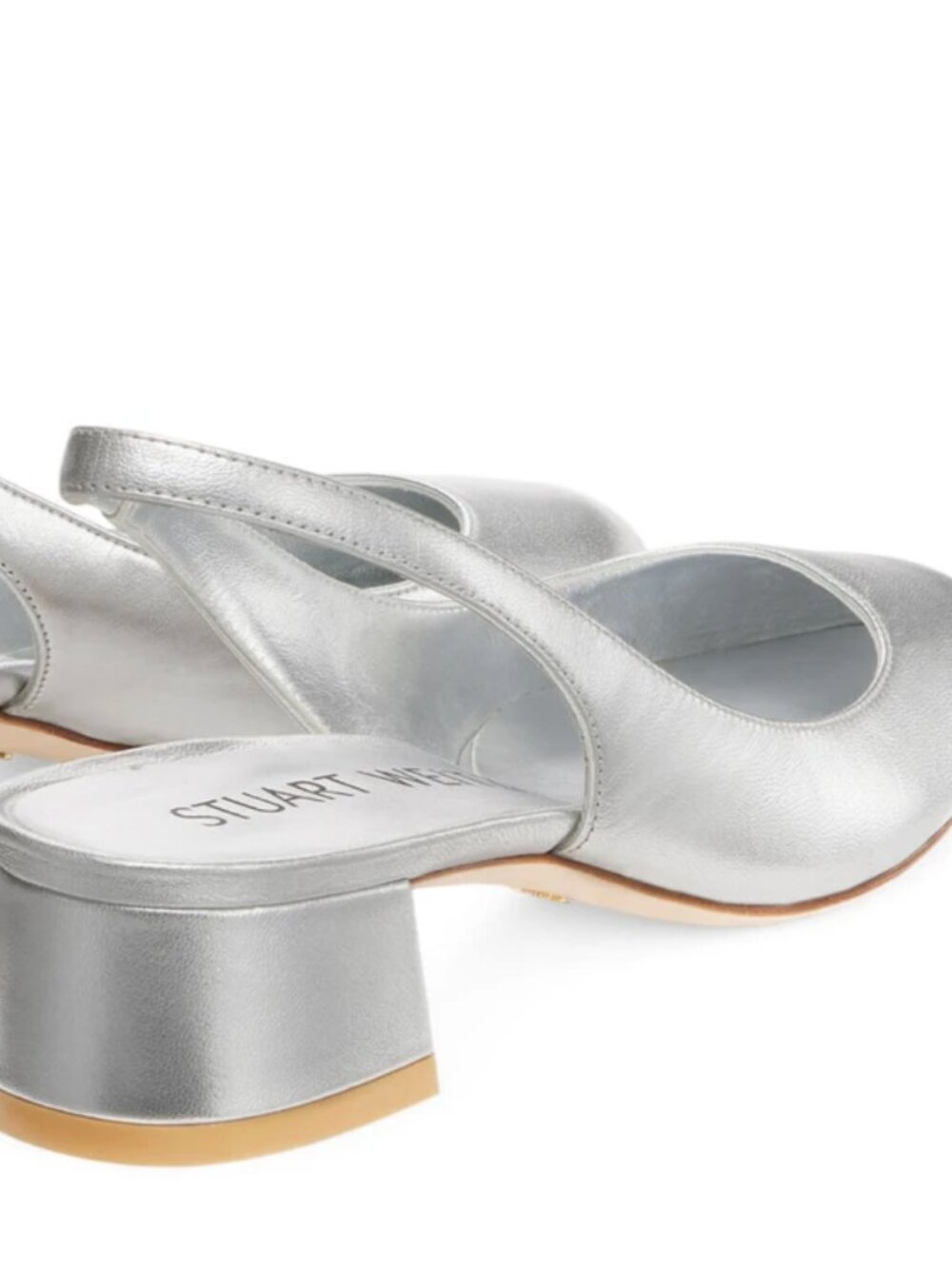 Stuart Weitzman Silver Metallic Vivienne Slingback Pumps, size 7.5, New!